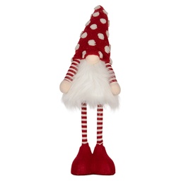 [66328] Image de décoration gnome avec LED Rouge Blanc 8x12x56 cm