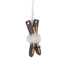 Pendentif décoratif Skis Marron Beige 3x1x7 cm