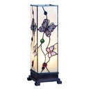 Lampe de table Tiffany Blanc, Rose 12x12x35 cm E14/max 1x25W