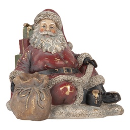 [6PR6457] Decorazione Natalizie Babbo Natale Rosso Marrone 23x19x19 cm
