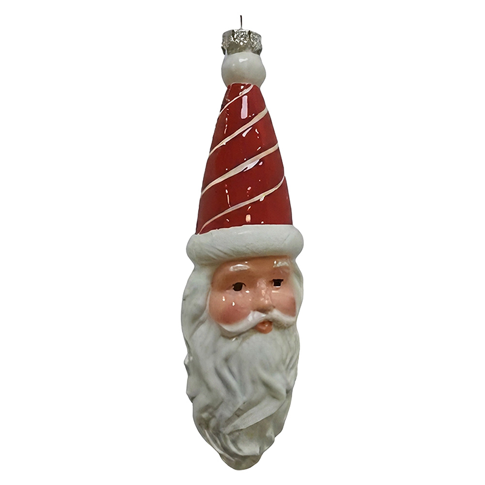 Christmas Bauble White Red 5x5x19 cm