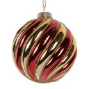 Christmas Bauble Gold colored Red Ø 8x8 cm