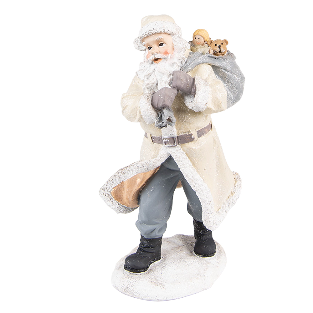 Decorazione Babbo Natale Beige Grigio 11x9x21 cm
