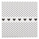 Clayre & Eef Servietten Papier 20er Set 33x33 cm (20) Weiß Schwarz Papier Herzen