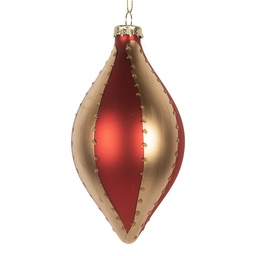 [6GL5246] Palla di natale Color oro Rosso Ø 8x15 cm
