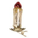 Clip bougie ornement de Noël Couleur argent Rouge 5x4x9 cm