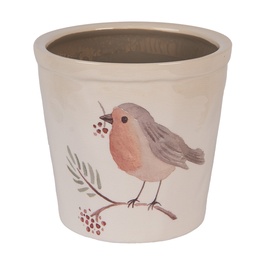[6CEVGP0001L] Flower Pot Inside Beige Brown Ø 17x16 cm