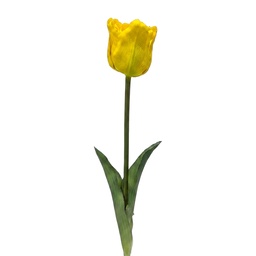 [6PL0432Y] Branche de décoration avec fleurs Jaune Vert 42 cm