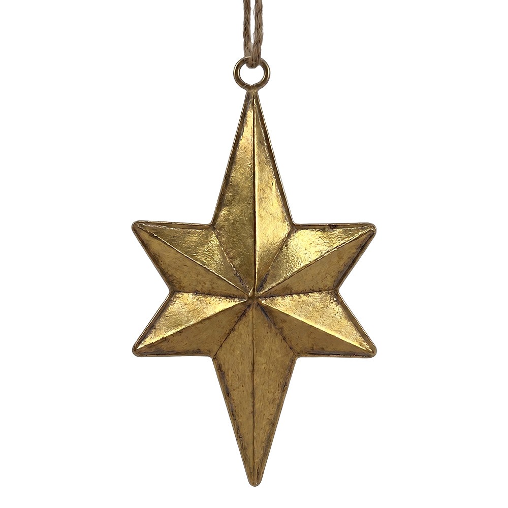 Dekoration hänger Stern Goldfarbig 18x5x34 cm