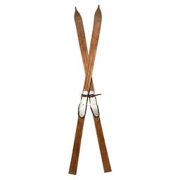 [5H0758] Dekoration Ski (2) Braun 10x20x200 cm