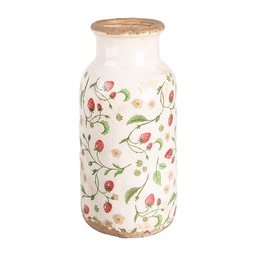 [6CE1933L] Vase Beige Rouge Ø 15x32 cm