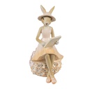 Decoration Statue Rabbit Beige Pink 10x9x17 cm