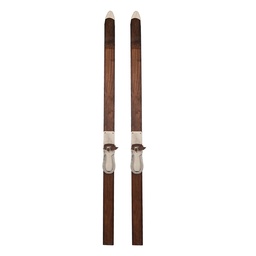 [5H0729] Decorazione sci (2) Marrone Beige 8x7x140 cm
