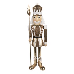 [6Y5606] Deko Nussknacker Goldfarbig 11x9x36 cm