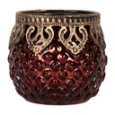 Glass Tea Light Holder Red Ø 9x8 cm