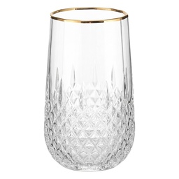[6GL5530] Verre d'eau Transparent Rouge Ø 7x15 cm / 350 ml