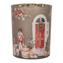 Tealight holder Grey Red Ø 10x13 cm