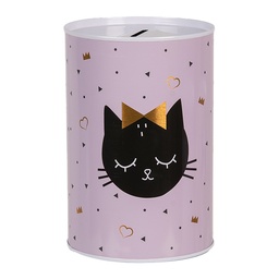 [6BL0166] Spardose Rosa Schwarz Ø 10x15 cm