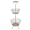 Etagere 2 Etagen Weiß Ø 28x74 cm