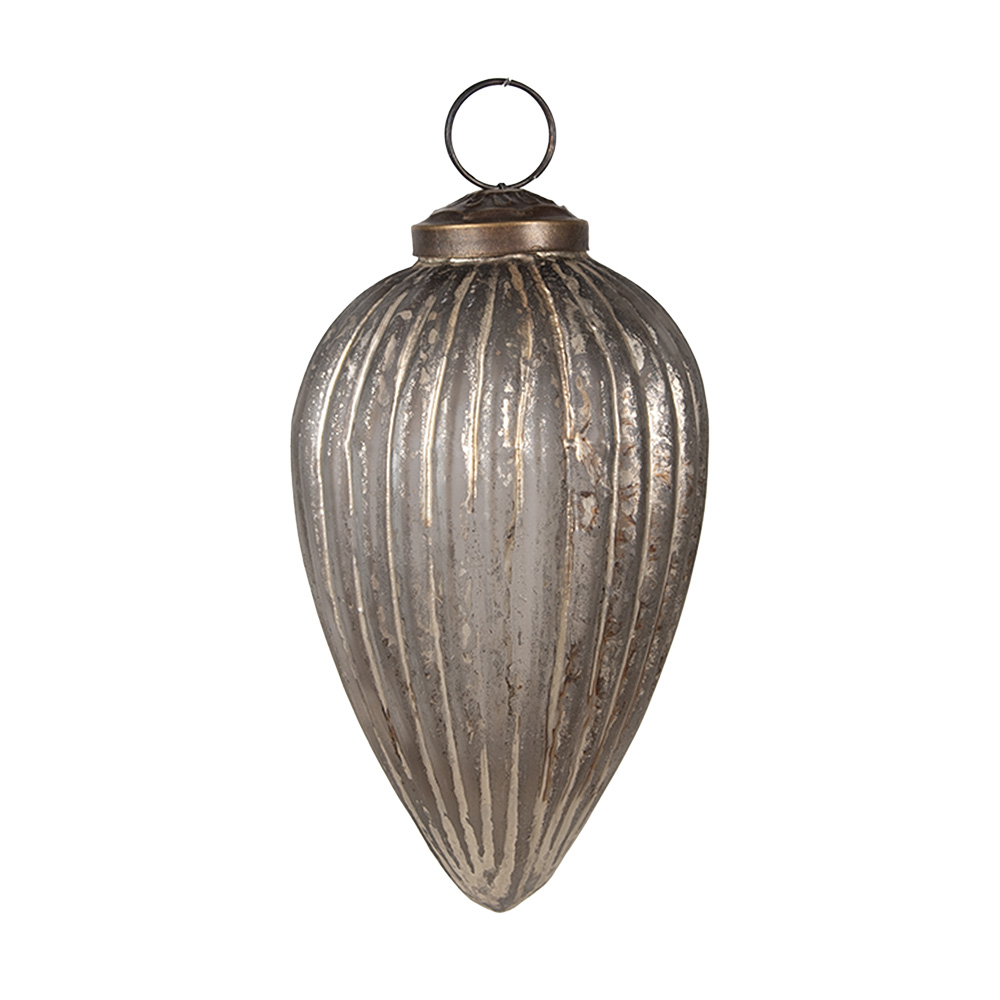 Weihnachtskugel Grau Ø 7x11 cm