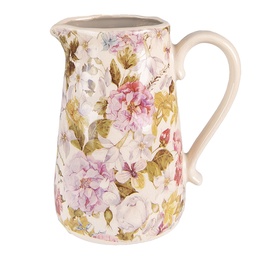[6CE1559M] Brocca Decorativa Rosa, Beige 16x11x18 cm