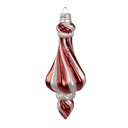 Weihnachtskugel Rot Weiß Ø 7x18 cm