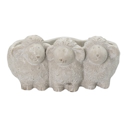 [6TE0372] Blumentopf für Innen Schaf Grau 26x20x12 cm