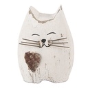 Deko Katze Weiß Braun 6x4x7 cm