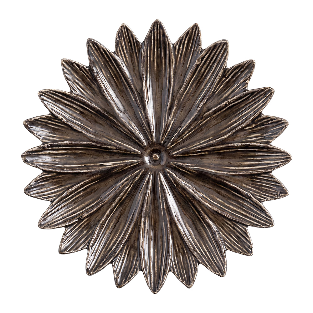 Decorative bowl Flower Brown Beige Ø 16x3 cm