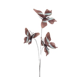 [50886] Décoration Branche avec papillons Marron Bleu 10x10x65 cm