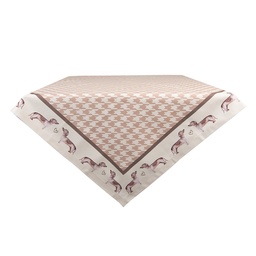 Clayre & Eef Nappe 100x100 cm Marron Coton Teckel