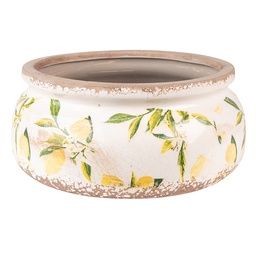 [6CE1534L] Blumentopf für Innen Gelb, Beige Ø 23x10 cm