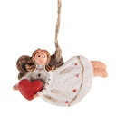 Decoration hanger Angel White Red 7x1x5 cm
