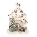 Decorazione Natalizie Bambino con Albero di Natale con LED Bianco Verde 16x9x21 cm