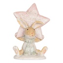 Deko Kaninchen Braun Rosa 8x5x11 cm