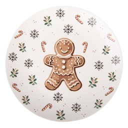 [CGMDP] Crockery Breakfast Plates White Brown Ø 20x2 cm