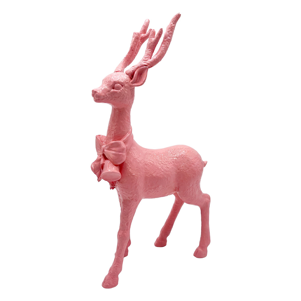 Dekoration Hirsch Rosa 18x7x33 cm