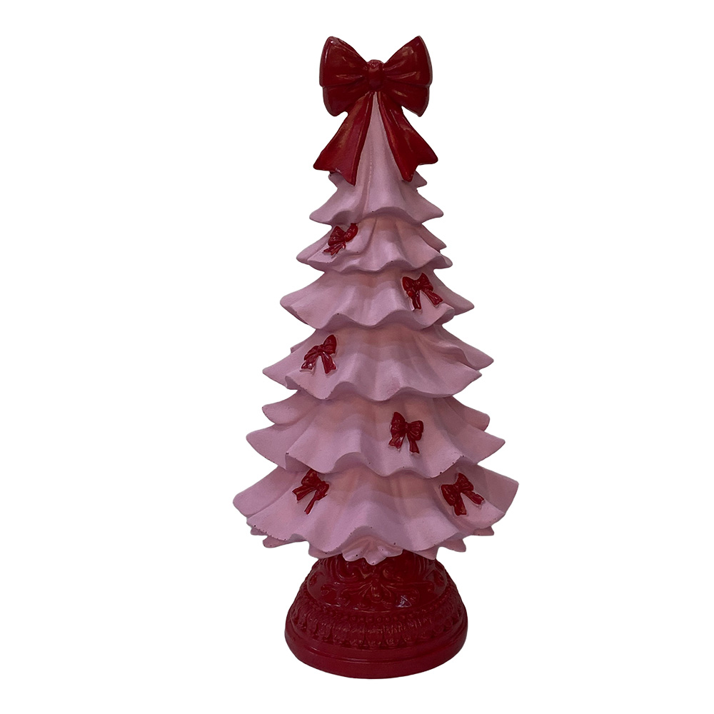 Décoration de Noël Sapin de Noël Rose Rouge 18x14x37 cm