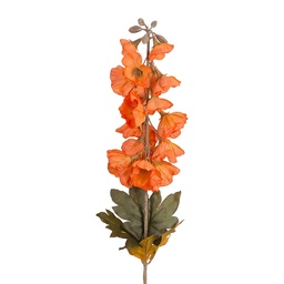 [5PL0309O] Branche décorative avec fleurs Orange 88 cm