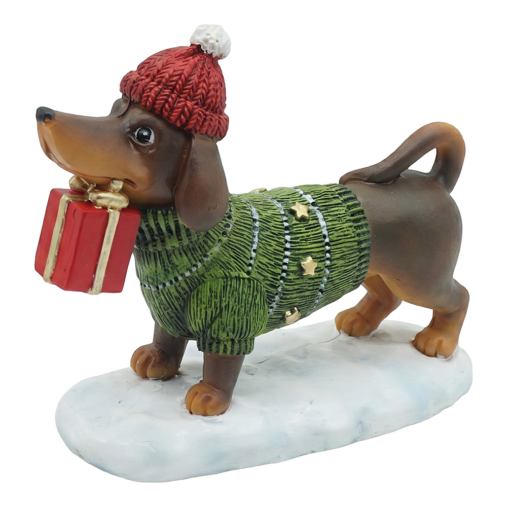 Decoratie hond (teckel) 12x5x9 cm