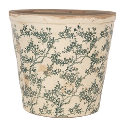 [6CE1976L] Blumentopf für Innen Beige Grün Ø 21x20 cm