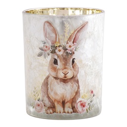 [6GL5397] Tealight holder Grey Brown Ø 10x13 cm