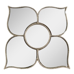 [62S266] Wall Mirror Flower Silver 21x2x21 cm