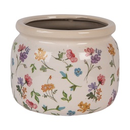 [6CECFL0001L] Vaso Porta Pianta Beige Rosa Ø 20x15 cm