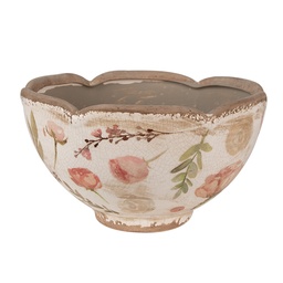 [6CE1626M] Blumentopf für Innen Beige Rosa Ø 21x12 cm