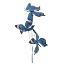Decorazione Ramo con farfalle Blu Nero 10x10x65 cm