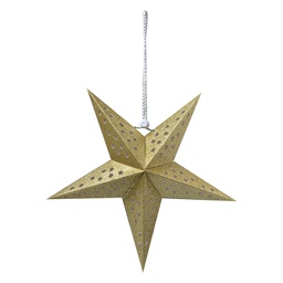 [6PA0512S] Decorazione Natalizie Stella Color oro 30x10x30 cm