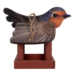 [6H2455] Vogelfutterhaus Rot Braun 17x25x21 cm