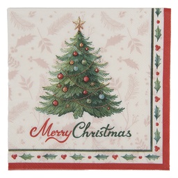 [73148] Paper napkins White Green 33x33 cm (20)