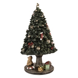 [6PR5875] Boîte à musique Sapin de Noël Vert Couleur or Ø 13x23 cm